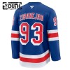 Børn NHL New York Rangers Trøje 2024-25 Fanatics Premium Mika Zibanejad Blå Hjemme